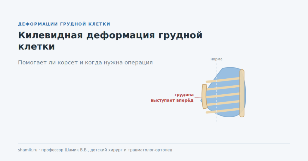 Килевидная деформация грудной клетки КДГК - методы лечения у профессора Шамика в Ростове