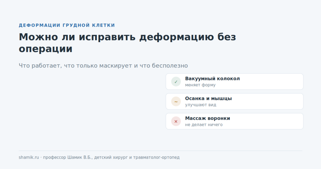 Можно ли исправить воронкообразную деформацию без операции: что работает, а что нет