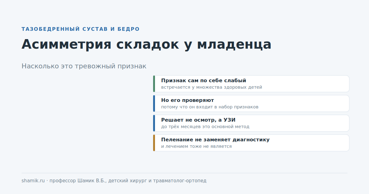 Асимметрия складок у младенца: насколько это тревожный признак