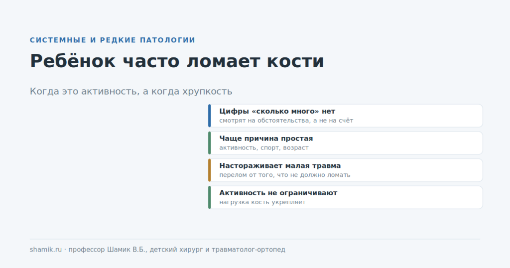 Ребёнок часто ломает кости: когда это активность, а когда хрупкость