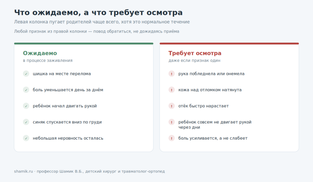 Что ожидаемо при переломе ключицы у ребёнка и какие признаки требуют осмотра