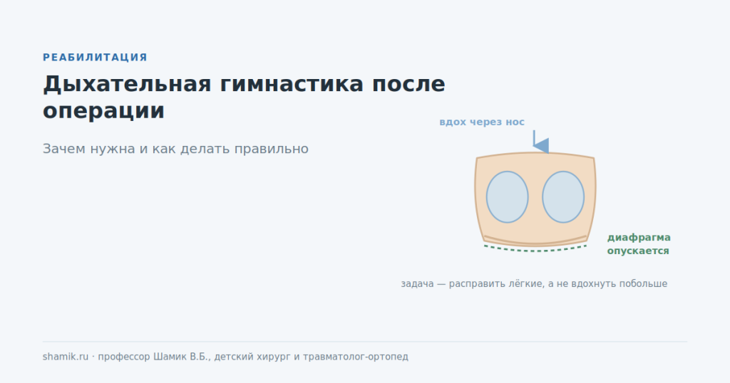 Дыхательная гимнастика после операции на грудной клетке: работа диафрагмы при вдохе