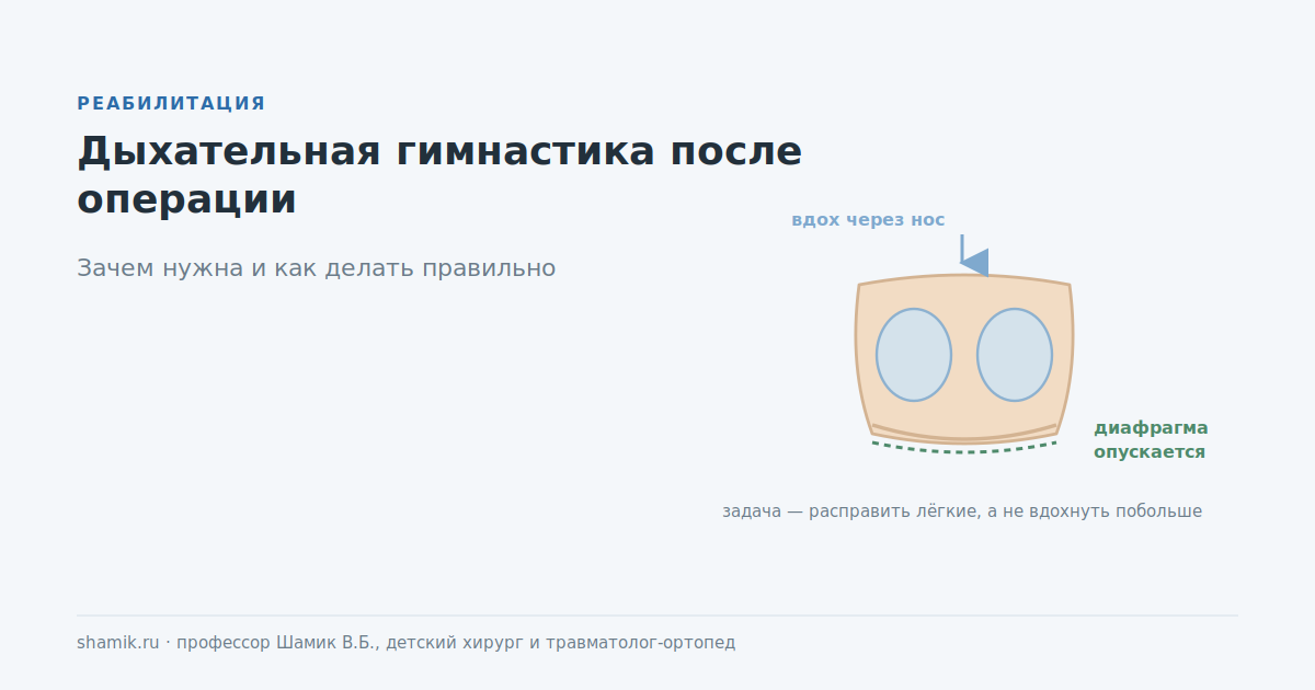 Дыхательная гимнастика после операции на грудной клетке: работа диафрагмы при вдохе