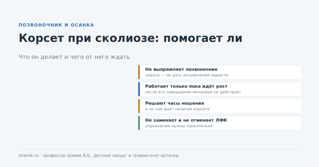 Корсет при сколиозе: что он делает и чего от него ждать