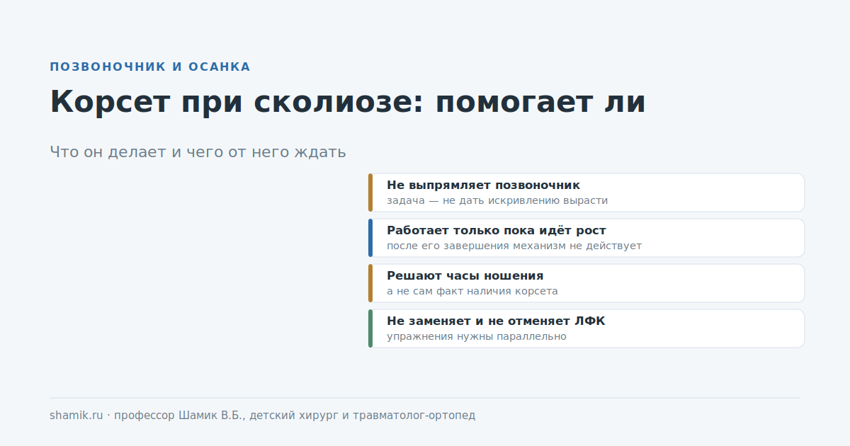 Корсет при сколиозе: что он делает и чего от него ждать