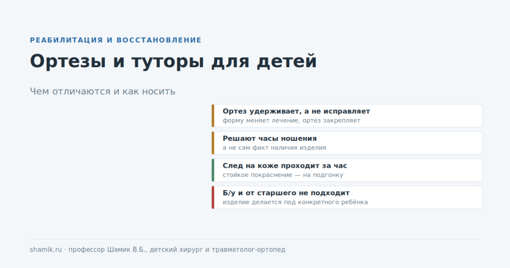 Ортезы и туторы для детей: чем отличаются и как носить