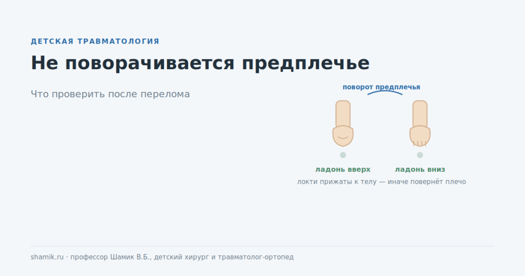 Не поворачивается предплечье после перелома: как проверить поворот ладоней
