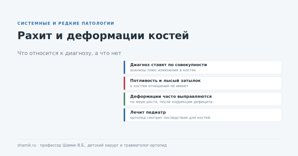 Рахит и деформации костей у ребёнка: что относится к диагнозу, а что нет