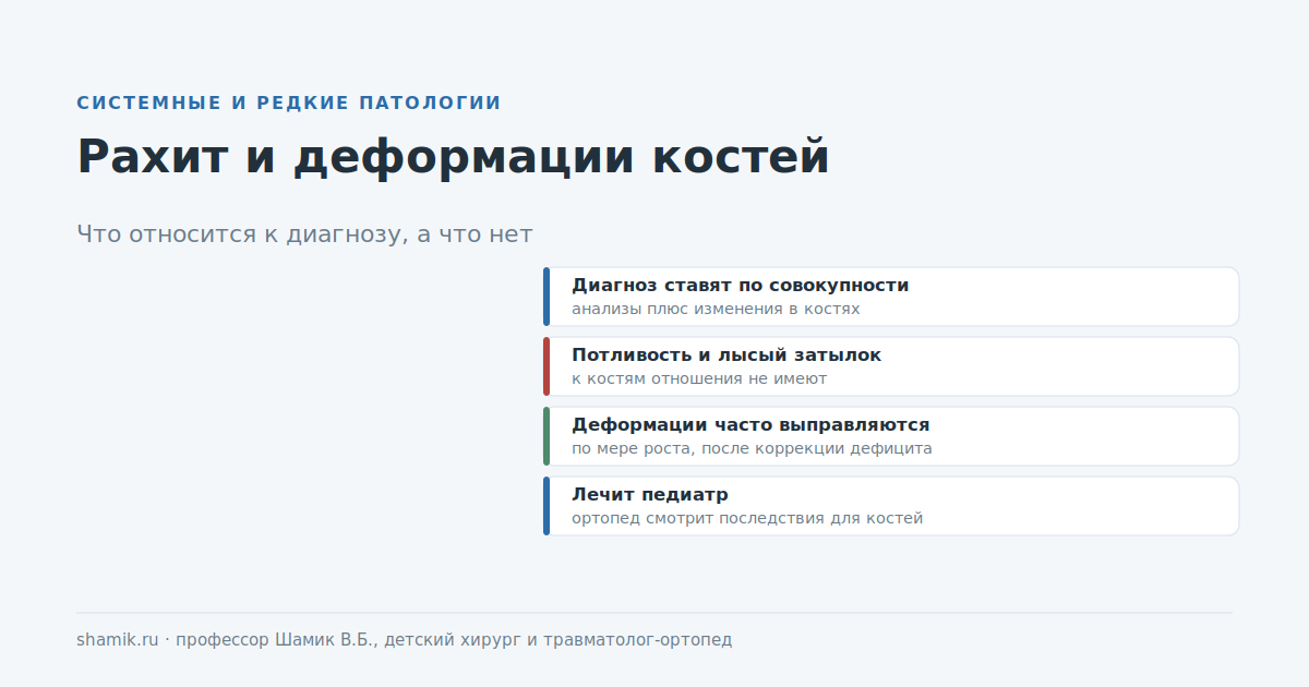 Рахит и деформации костей у ребёнка: что относится к диагнозу, а что нет