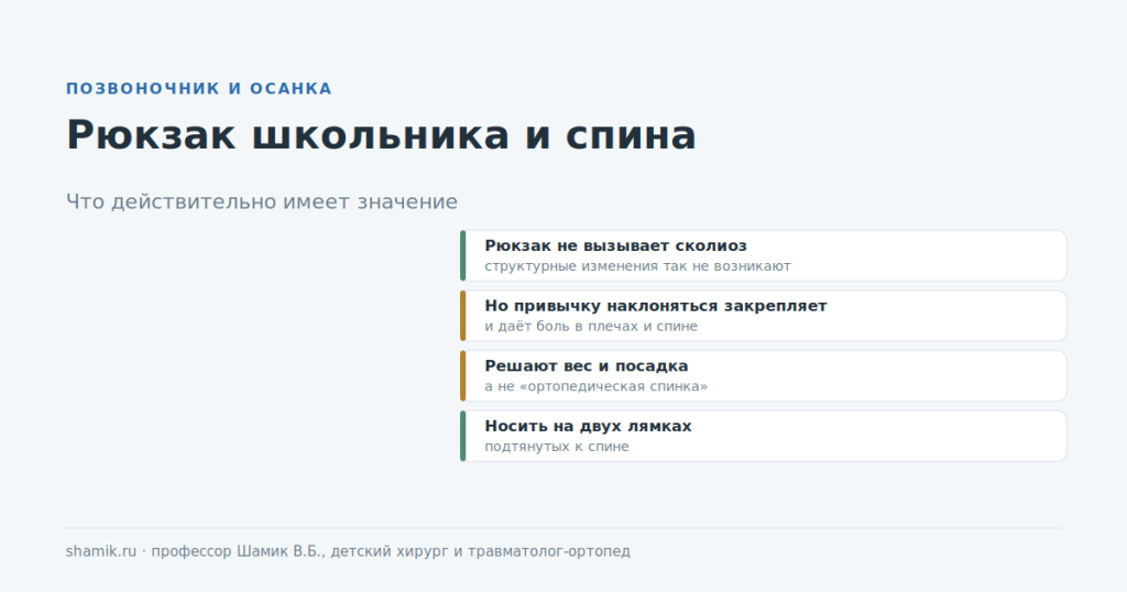 Рюкзак школьника и спина: что действительно имеет значение