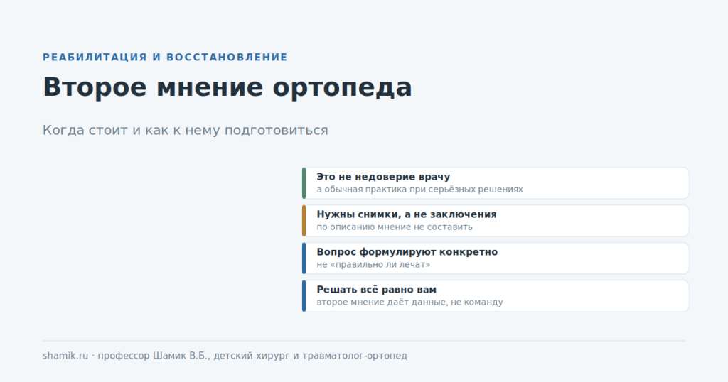 Второе мнение ортопеда: когда стоит и как к нему подготовиться